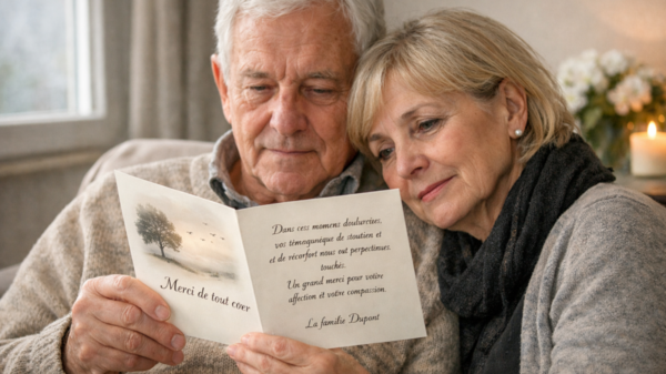 Carte remerciement décès