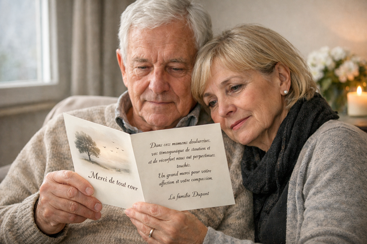 Carte remerciement décès