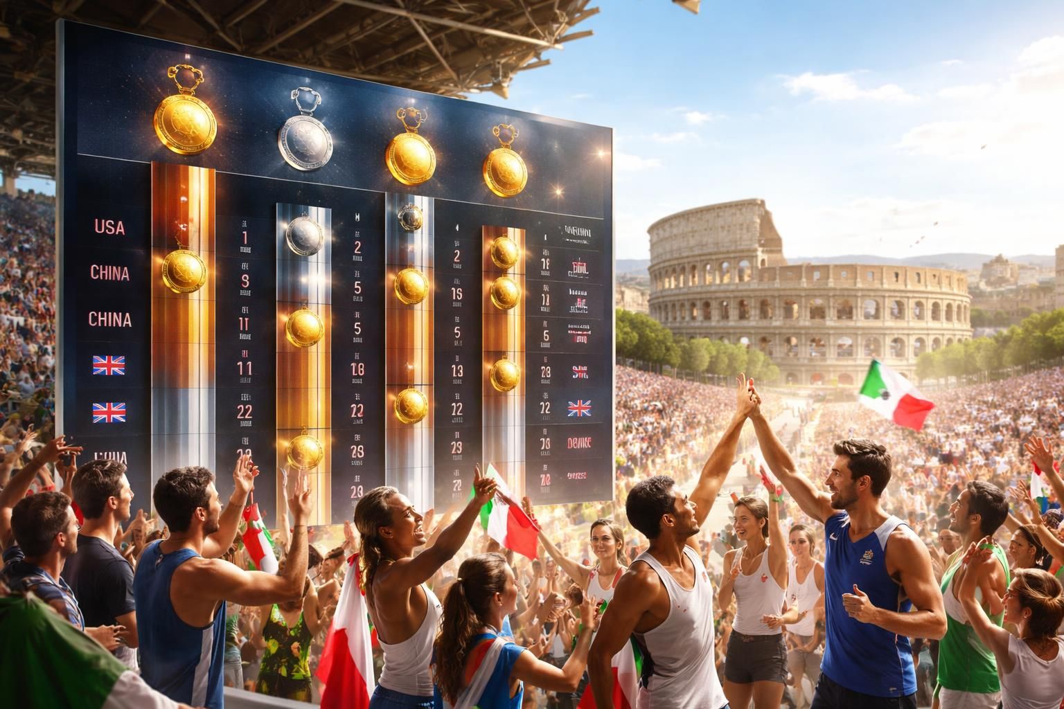 découvrez comment le tableau des médailles à rome pourrait évoluer jour après jour et quels facteurs pourraient influencer les classements.