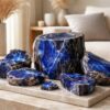 explorez la beauté unique du bois pétrifié cobalt et transformez votre décor avec des pièces naturelles et élégantes qui captivent le regard.