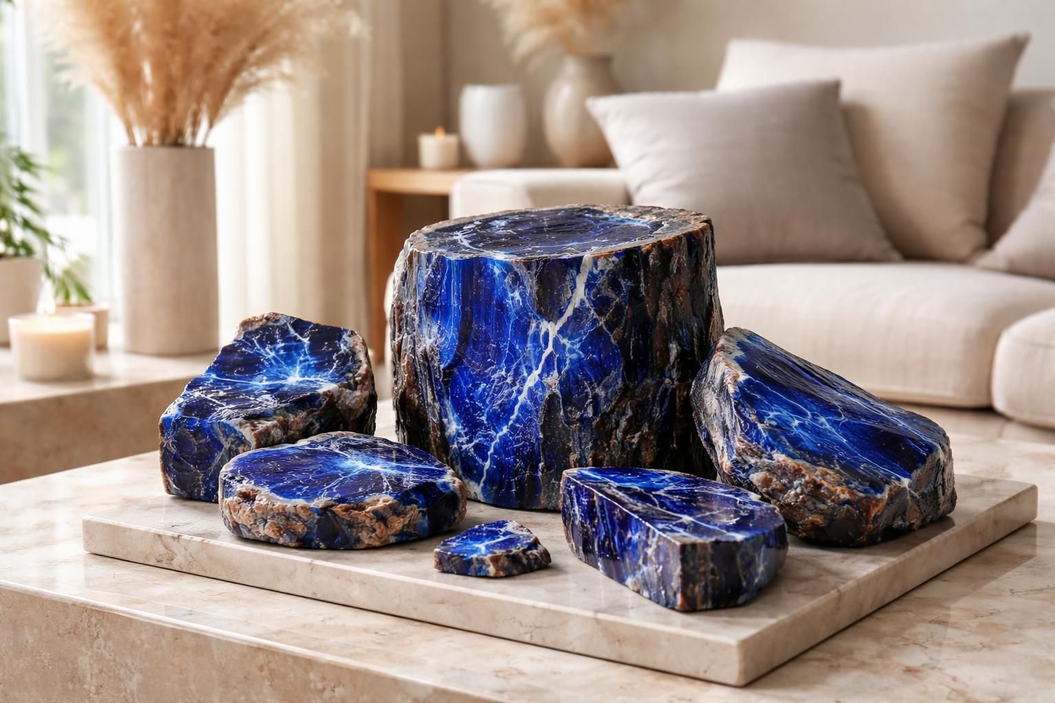 explorez la beauté unique du bois pétrifié cobalt et transformez votre décor avec des pièces naturelles et élégantes qui captivent le regard.
