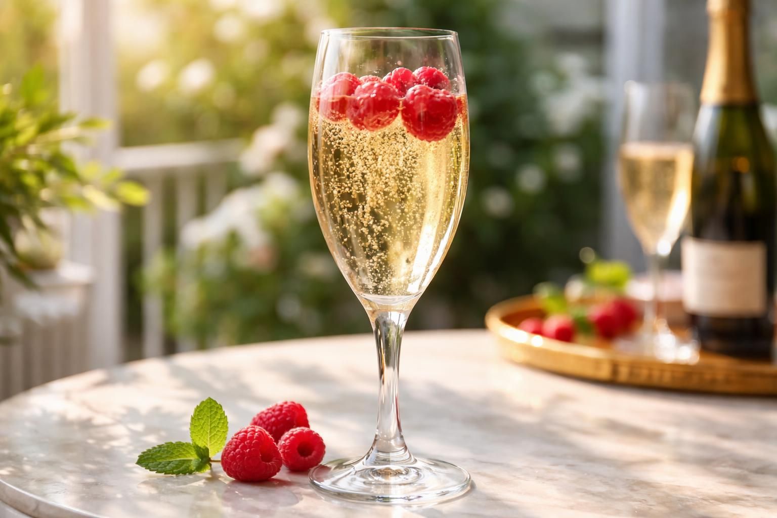découvrez l'élégance et la fraîcheur dans chaque gorgée de notre cocktail unique alliant champagne et framboise, parfait pour vos moments d'exception.