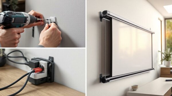 découvrez notre guide d'installation complet pour un écran de projection motorisé, avec des étapes claires et faciles à suivre pour un montage rapide et efficace.