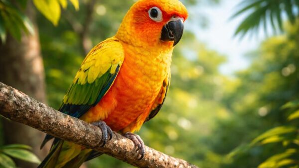 découvrez tout ce qu'il faut savoir sur la conure soleil, cet oiseau coloré et attachant, avec notre guide complet sur ses soins, son alimentation et son comportement.