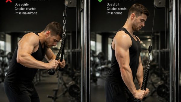découvrez les erreurs courantes lors des exercices d'extensions des triceps à la poulie haute et apprenez comment les corriger pour maximiser vos résultats et éviter les blessures.