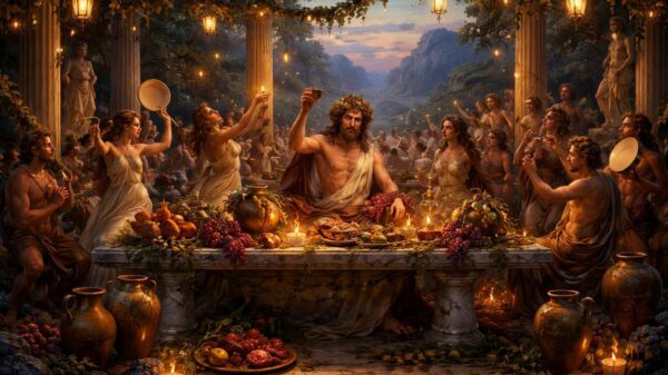 découvrez les fêtes en l'honneur de dionysos et le festin des dieux, plongeant dans les traditions et coutumes antiques riches en célébrations mythologiques et rituels sacrés.
