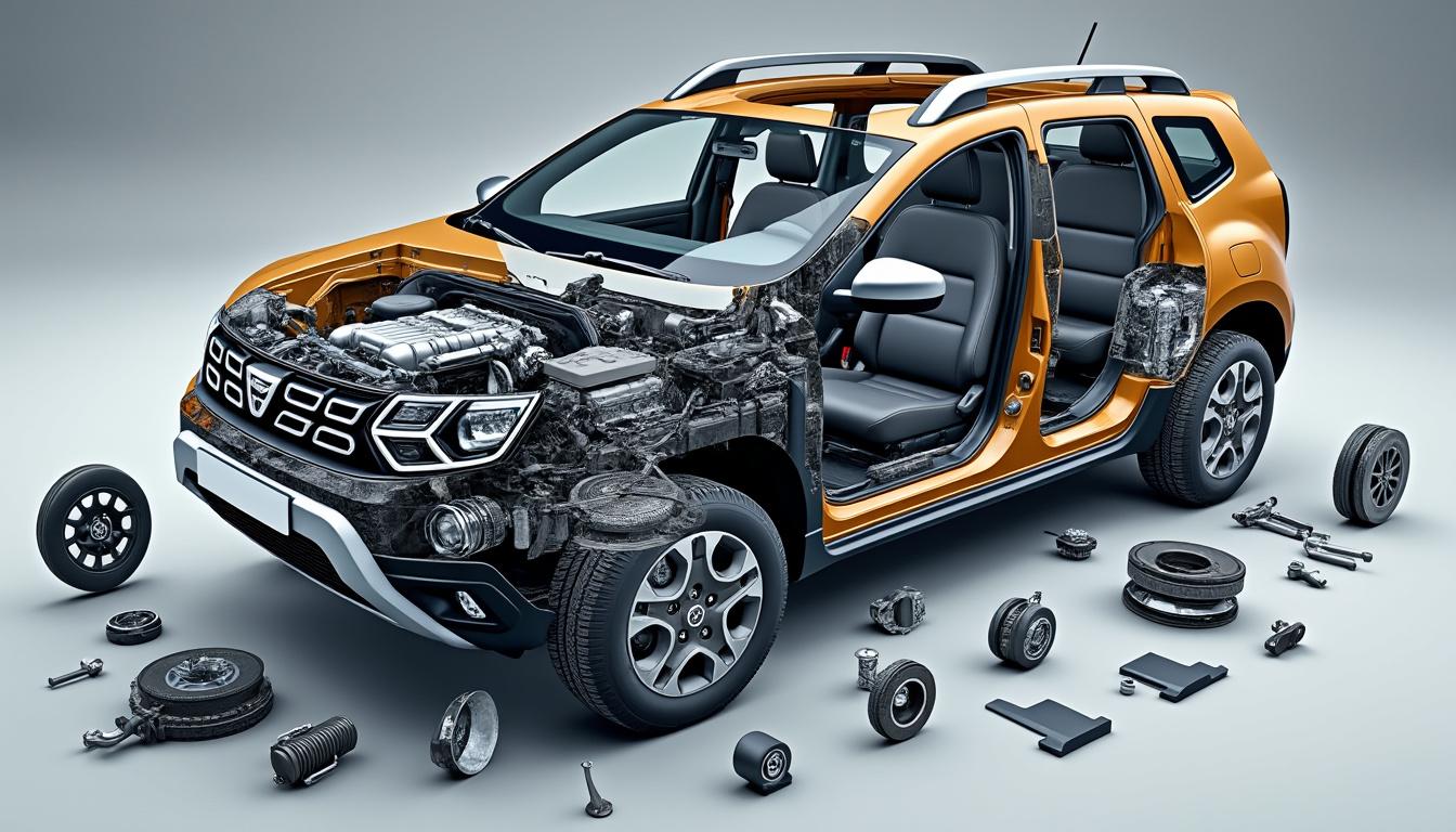 découvrez notre guide complet sur les pièces auto du dacia duster, incluant une vue éclatée détaillée et une liste des prix des éléments essentiels. optimisez l'entretien de votre véhicule avec des informations claires et précises.