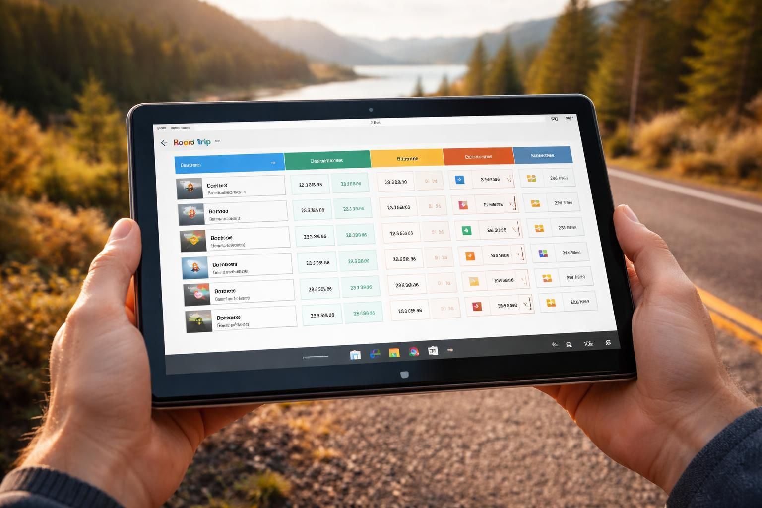 découvrez notre tableau pratique pour suivre les étapes et les dépenses de votre road trip, optimisé pour une utilisation facile sur tablette windows.