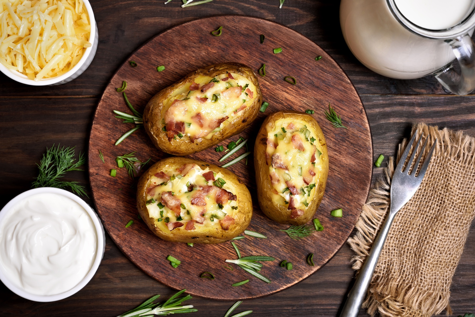 Baked stuffed potatoes