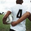 Football player in a number 4 jersey